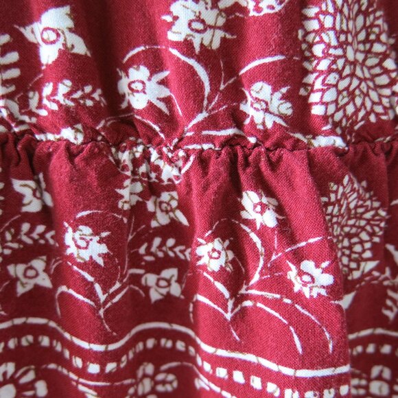 Flying Tomatoe Bell Sleeves Rayon Cotton Blend Red Blue Bohemian Dress Size L - Picture 5 of 9